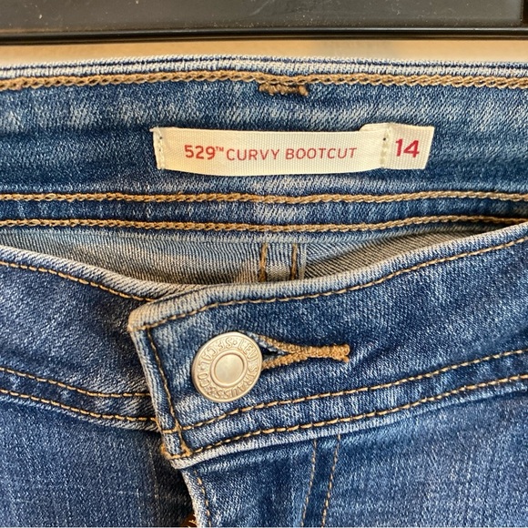 Levi’s Womens 529 Curvy Bootcut Jeans Denim Blue Size 14 - Picture 4 of 7